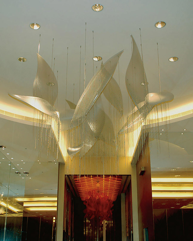 Sunbirds hospitality art suspended sculpture by Talley Fisher at the Sands Macao Hotel
