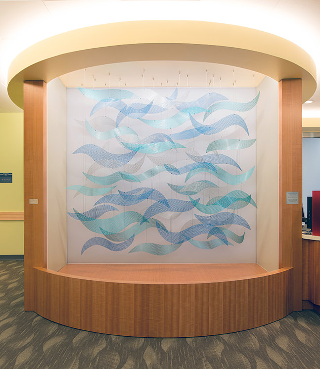 Talley Fisher's Sound Waves niche sculpture in Yale – New Haven Children’s Hospital NICU