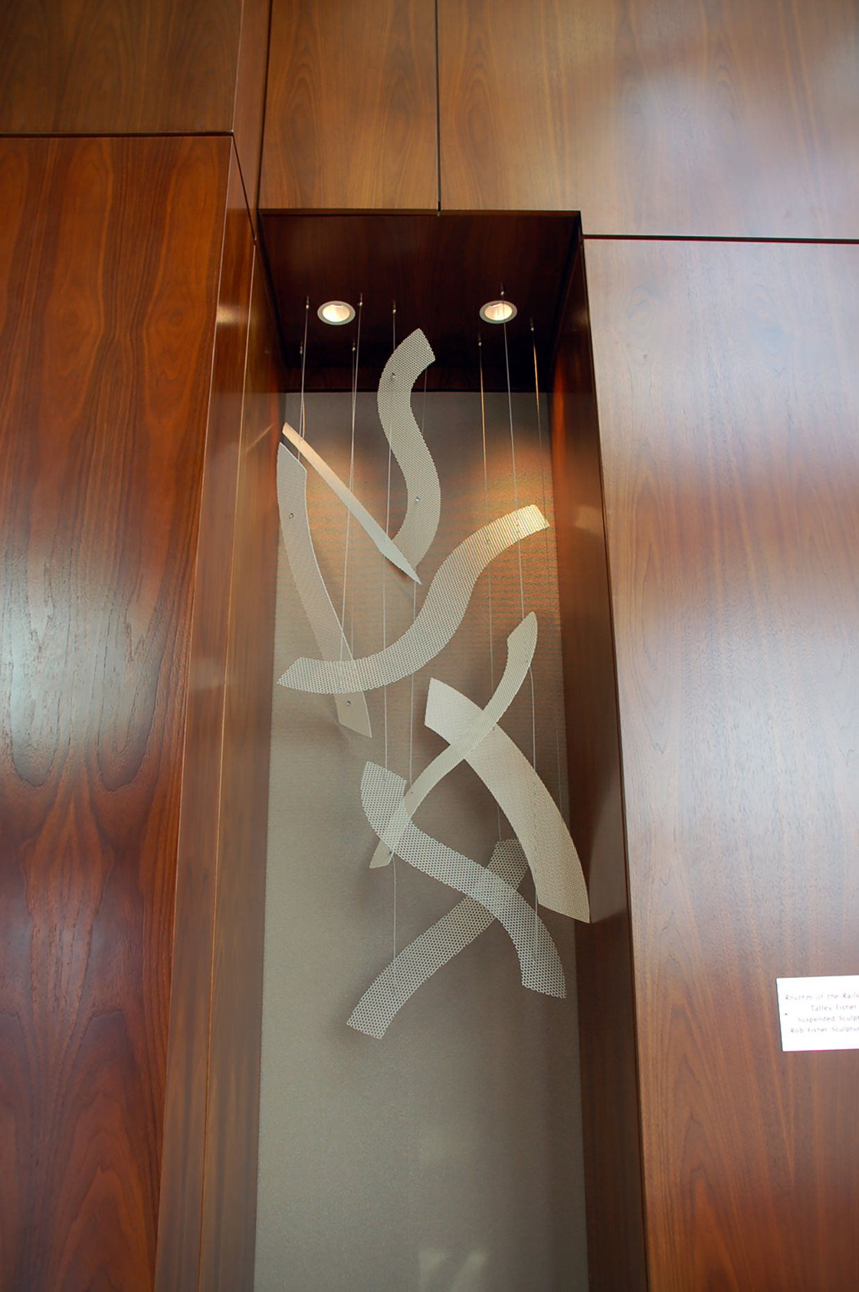 Small niche sculpture for Rhythm of the Rails by Talley Fisher, Residence Inn.