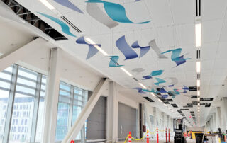 Airport artwork being installed in Newark Liberty.